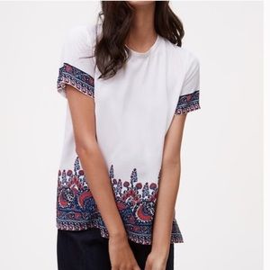 NWOT LOFT by Ann Taylor Fan Floral Clean T-shirt